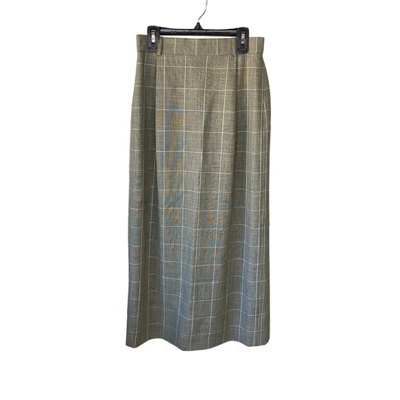 Escada Dresses & Skirts - Escada Margaretha Ley Vintage Plaid Midi Skirt Grey Windowpane West Germany 38